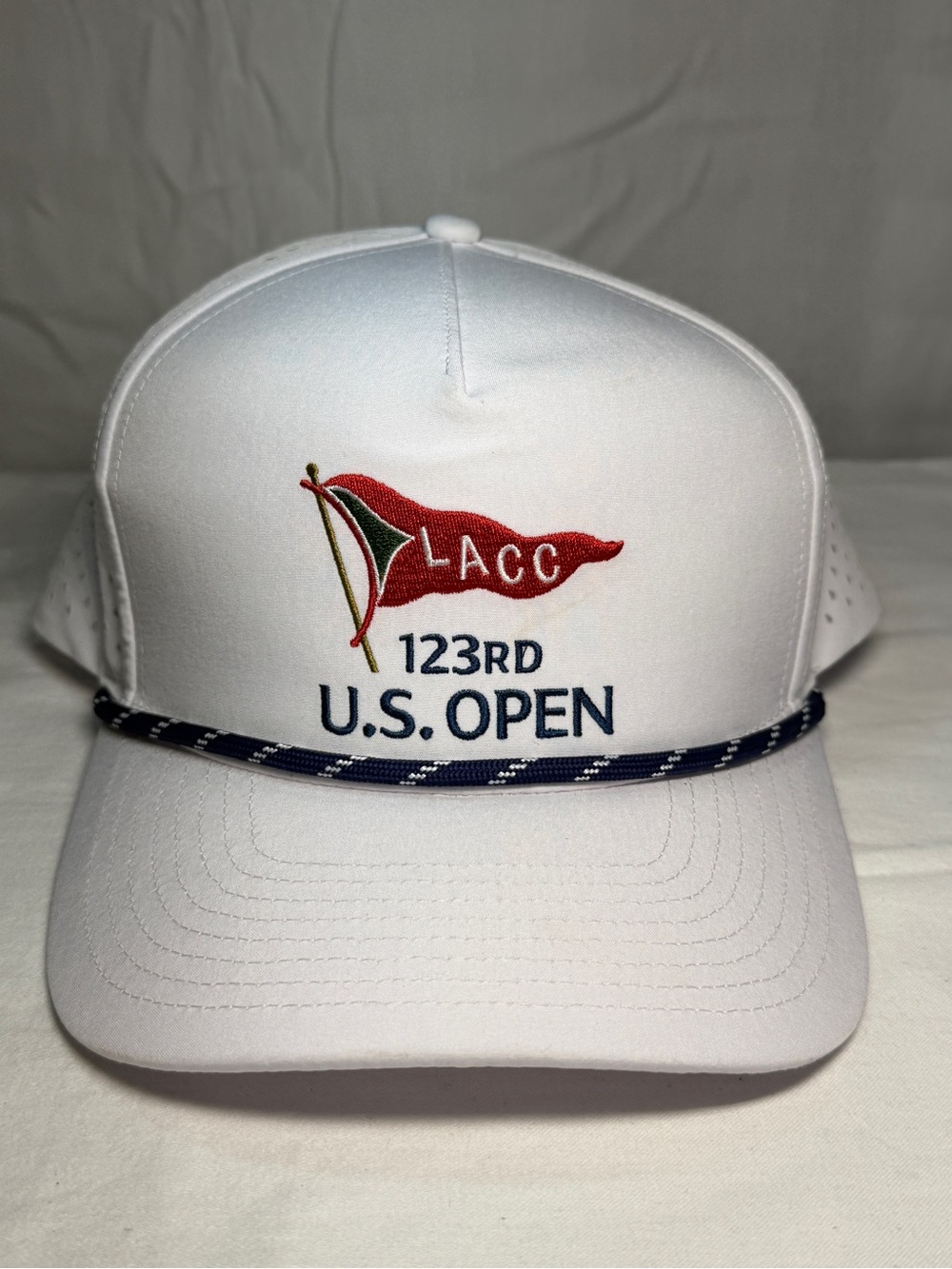 LACC 123rd US Open Golf Tournament Baseball Rope Hat Cap White Embroidered Logo